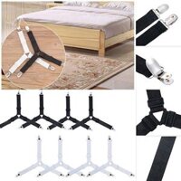 Combo 4 Dây Nẹp 3 Đầu Sắt Cố Định Ga Gường Chằng Góc Nệm , Cố Định Rèm Cửa - PaKaSa - Màu đen