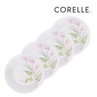 COMBO 4 Dĩa thủy tinh Corelle 106-LV-LP, hoa văn LilyVille,  CB4-106-LV-LP - 17cm - Made in USA