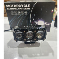 Combo 4 đôi đèn led bi mini 3 mắt tròn 2 chế độ sáng điện 12v/24v/48v