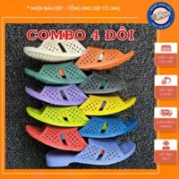 Combo 4 đôi dép tổ ong, dép đi trong nhà đế dày 3cm chống trơn trượt siêu nhẹ siêu bền