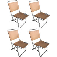 Combo 4 Ghế Xếp Inox Có Lưng Tựa Thanh Long GXI-L01 - Đồng