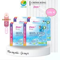 (Combo 4 gói) Băng vệ sinh ban ngày mát lạnh Diana Sensi Cool Fresh mỏng không cánh gói lớn 20 miếng