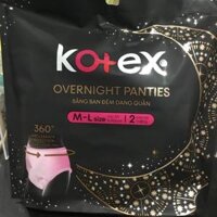 Combo 4 Gói Băng Vệ Sinh Kotex đêm dạng quần vừa vặn chống tràn 360 size ML 2 miếnggói-HSD luôn mới