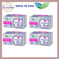 [Combo 4 gói] Băng vệ sinh hằng ngày Laurier Active Fit phân tử bạc 36 miếng