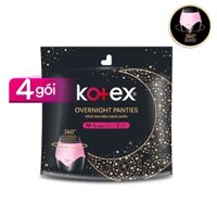 Combo 4 Gói BVS Kotex đêm dạng quần vừa vặn chống tràn 360 1 gói (2 miếng)