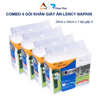 Combo 4 Gói Khăn giấy ăn Lency Napkin 1kg size 24x24cm
