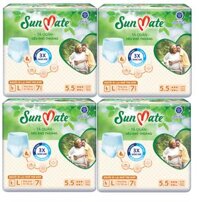 Combo 4 Gói Tã Quần Người Lớn SunMate Khô Thoáng - L7 7 MiếngGói