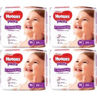 Combo 4 Gói Tã Quần Siêu Cao Cấp Huggies Platinum XL (4 Gói x 24 Miếng)