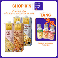 [COMBO 4 HỘP 1 LÍT] Sữa Hạt Nguyên Chất 137 DEGREES Có Vị Ngọt Từ Mật Hoa Dừa Healthy Không Đường Thái Lan