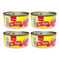 COMBO 4 HỘP BÒ HẦM THƯƠNG HIỆU VISSAN (4 hộp x 150g dete 2024 ) món bò hầm là món ăn có nhiều chất dinh dưỡng đặc biệt thịt bò hầm cùng với củ hành tím mang lại hương vị thơm ngon phù hợp trong các bữa ăn hàng ngày