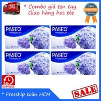 Combo 4 hộp Khăn Giấy Paseo 200 Tờ x 2 Lớp