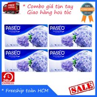 Combo 4 hộp Khăn Giấy Paseo 200 Tờ x 2 Lớp