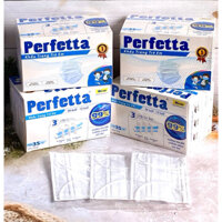 Combo 4 Hộp Khẩu trang y tế 3 lớp Perfetta Trẻ Em (6 -12 tuổi) Trắng/Xanh (35 Cái/Hộp)