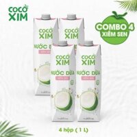 Combo 4 hộp nước dừa xiêm sen Cocoxim 1000ml/hộp
