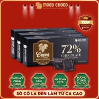 Combo 4 Hộp Socola Đen Đắng Nguyên Chất Không Đường Kẹo Chocolate Thanh Ăn Kiêng 120 Gram MOOD CHOCO