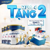 Combo 4 hộp sữa bột HiWeight hỗ trợ tăng cân cho trẻ trên 10 tuổi , người gầy , người suy dinh dưỡng hộp 650g