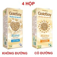 Combo 4 hộp Sữa đậu nành Vinamilk Goldsoy giàu đạm 1 lít