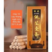 (Combo 4 hộp tăng kèm 1 đế cắm bằng gỗ) Hộp 10 nhang ngải cứu điếu dài dùng trong châm cứu, cốc xông..