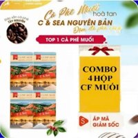 Combo 4 hộp(40 gói) Cafe Muối Hòa Tan Cà Phê Muối Chuẩn Vị C&Sea Tiện Lợi Thơm Ngon Giá Rẻ