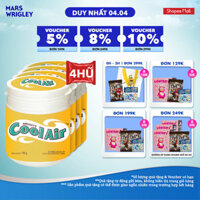 Combo 4 Kẹo Sing-Gum Cool Air Hương Bạc Hà - Mật Ong, Chanh Hũ Lớn 100 Viên