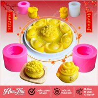 Combo 4 khuôn silicon Hũ Vàng 5.5-7.6cm nhấn xôi hoa đậu, làm bánh rau câu, khuôn chè trôi nước, mâm cúng thôi nôi