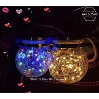 Combo 4 Lọ Thủy Tinh Đèn Led Treo Cây Năng Lượng Mặt Trời MT-145 đom đóm decor lạ mắt 3m 30 mắt- BH 1 năm - Siêu sángBP