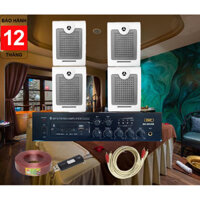 combo 4 loa treo tường 1 amply chuyên nghe nhạc spa, shop, cafe