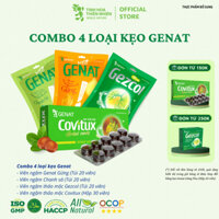 Combo 4 loại kẹo thảo mộc - Genat Chanh Sả -  Genat Gừng - Gezcol - Kẹo thảo mộc Covitux - Genat