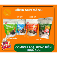 Combo 4 loại rong biển trộn O'Food 40g x 4 gói ( hạt óc chó hạnh nhân, hải sản, gia vị, khô gà)