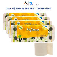 [Combo 4 lốc] Giấy vệ sinh Elene tre 10 cuộn/lốc loại 3 lớp không tẩy trắng - hàng siêu thị Emart
