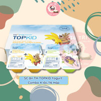 COMBO 4 LỐC SỮA CHUA ĂN TH TOPKID CHUỐI LÚA MẠCH, VANI HỘP 60G.