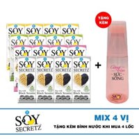 Combo 4 Lốc Sữa Đậu Nành Soy Secretz Mix 4 Vị 180ml + Tặng Bình Nước