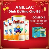 Combo 4 lon sữa bột công thức Anillac tăng cân cho trẻ, sữa cho trẻ biếng ăn, táo bón, tăng cường đề kháng, Lon 500gr