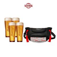 Combo 4 Ly Thủy Tinh Budweiser 330ml + Túi Thời Trang Cao Cấp Budweiser - QUÀ TẶNG KHÔNG BÁN