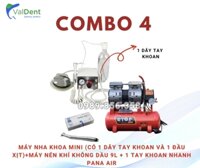 Combo 4: Máy nha khoa mini + Máy nén khí + Tay khoan nhanh