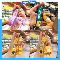 Combo 4 móc khóa Hatsune Miku, Khủng Long, Pikachu, Vịt Ngốc Nghếch