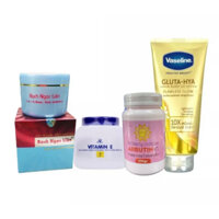 Combo 4 Món Bạch Ngọc Liên Kích Trắng Mạnh Tự Trộn Vaseline 10x Dưỡng Trắng Da Body