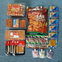 Combo 4 món bánh Pò, 5 hổ kaka, 5 vòi rồng, 5 nem nướng phên và 3 sữa chua trái cây