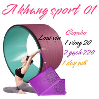 Combo 4 món đồ tập Yoga (1 vòng, 2gạch, 1 dây cottoon m8) vòng tập yoga, gạch tập yoga, bock amast, vòng tập yoga giá rẻ