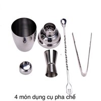 Combo 4 món dụng cụ pha chế - Bình lắc inox