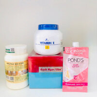 Combo 4 món kem body kích trắng nhanh Bạch Ngọc Liên  + 3c3 + Vitamin E + Pond