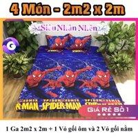 Combo 4 Món Người Nhện Ga và Vỏ gối - 2m2x2m