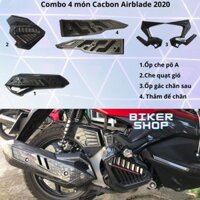 Combo 4 món ốp Cacbon trang trí AB 2020 gốm ốp pô Ab, thảm để chân Ab, che quạt gió, ốp gác chân sau