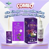{Combo 4 món Siêu Hời} Sữa rửa mặt tạo bọt Tía Tô siêu thích 150ml+ Kem Chống nắng phổ rộng 60ml+ xịt dưỡng thơm tóc 100