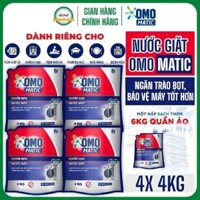 COMBO 4 Nước Giặt OMO MATIC Chuyên Dụng Cửa Trước Túi 4Kg - Ngăn Trào Bọt, Trắng Sạch Vượt Trội - Dành Cho Giặt Ủi