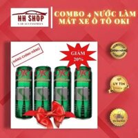 COMBO 4 Nước làm mát xe ô tô xe máy OKI ❗CHÍNH HÃNG❗ Nước làm mát xe máy màu xanh OKI Super Coolant 500ml