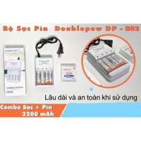 Combo 4 pin sạc AA 3200mAh và bộ sạc DP-B02 thương hiệu Doublepow cao cấp