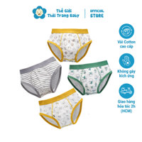Combo 4 Quần Chip Tam Giác Cho Bé Trai Thun Cotton QS07, Thông Hơi, Từ 1-14 Tuổi