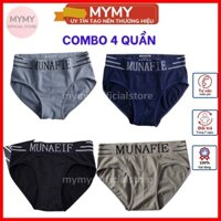 Combo 4 quần lót nam, sịp tam giác MUNAFIE , hàng loại 1 thấm mồ hôi co giãn tốt