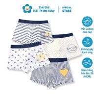 Combo 4 Quần Sịp Bé Trai Size Đại QS02, Từ 2-14 Tuổi, Vải Cotton Co Giản Thông Thoáng